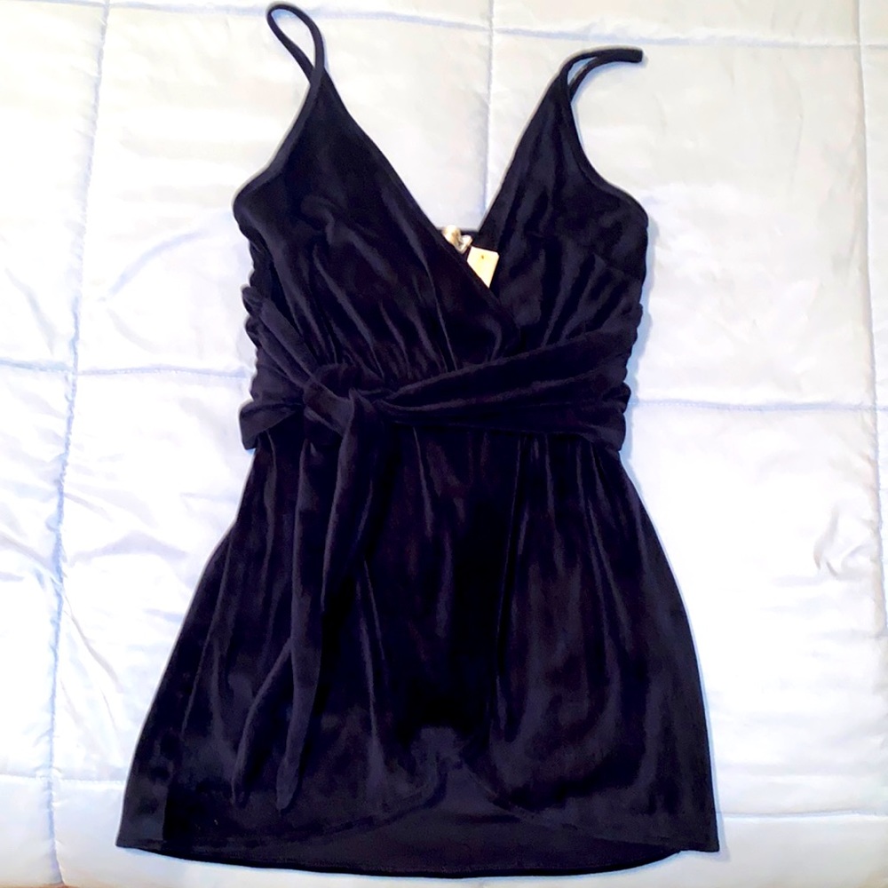 Blue velvet dress